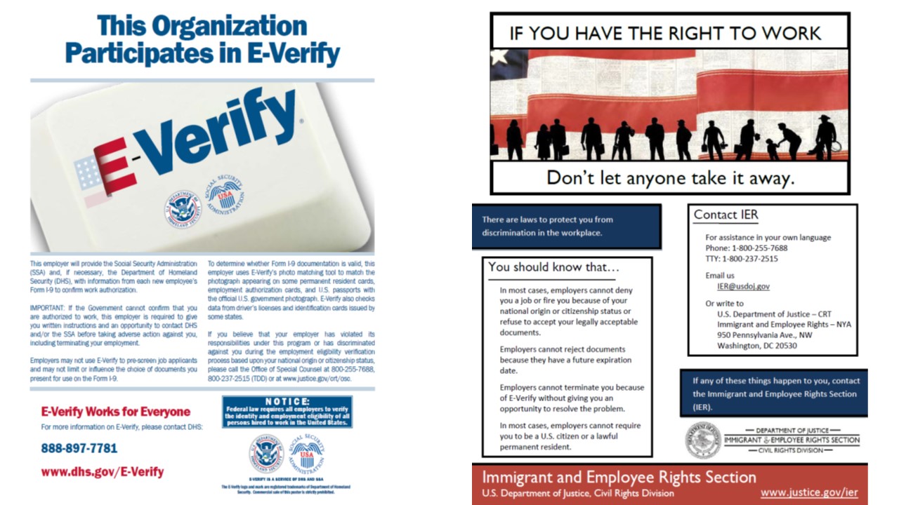 E-Verify posters in English